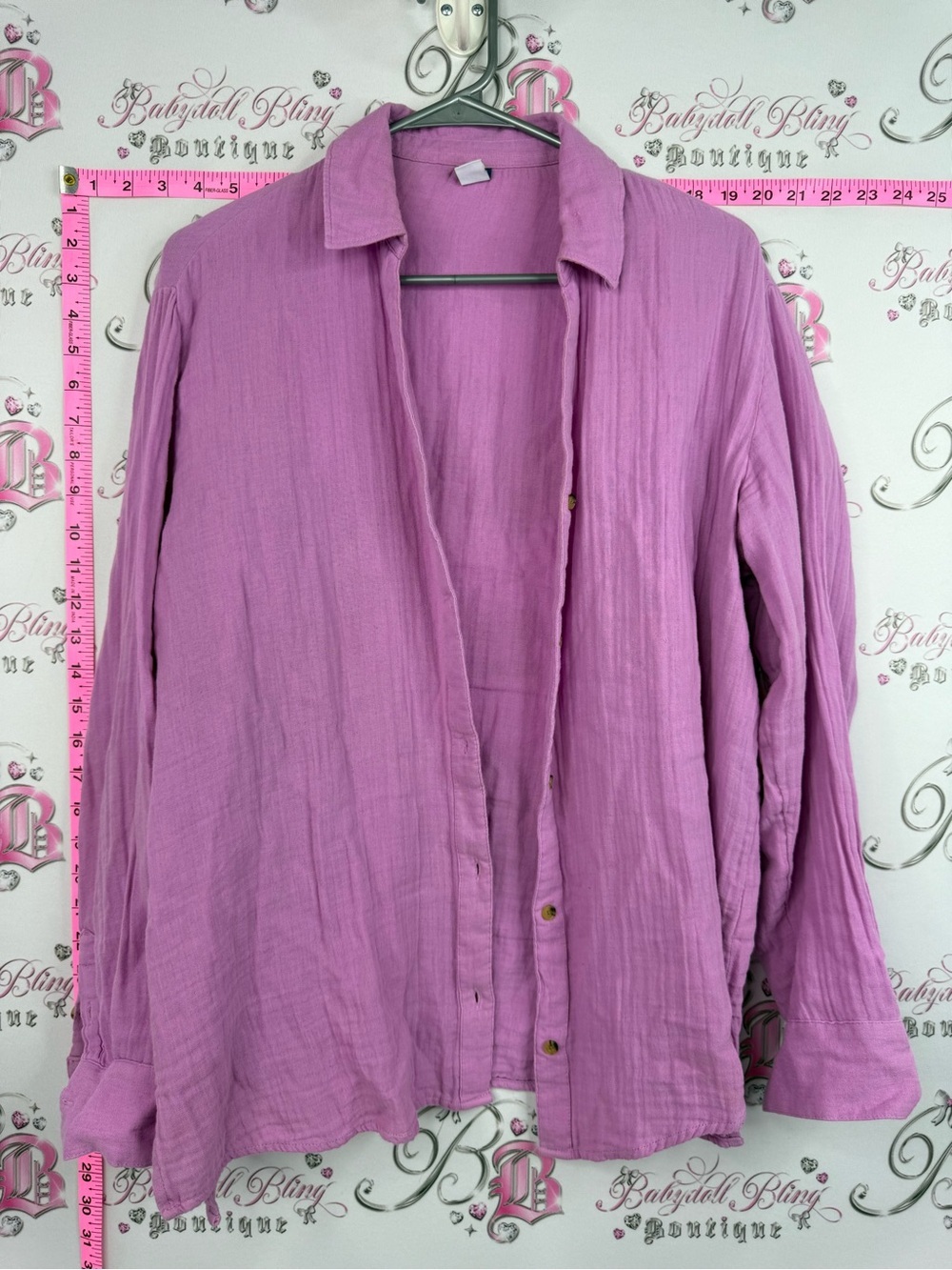Old Navy button up sherbert pink purple Lavender Button-Down Women's Shirt